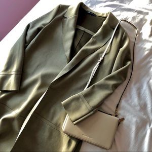 Zara Suede Trench Blazer Jacket